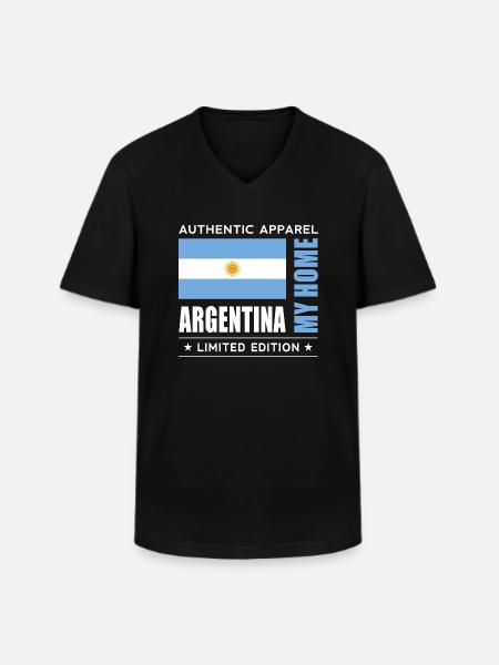 Argentine - T-shirt col V Homme - noir