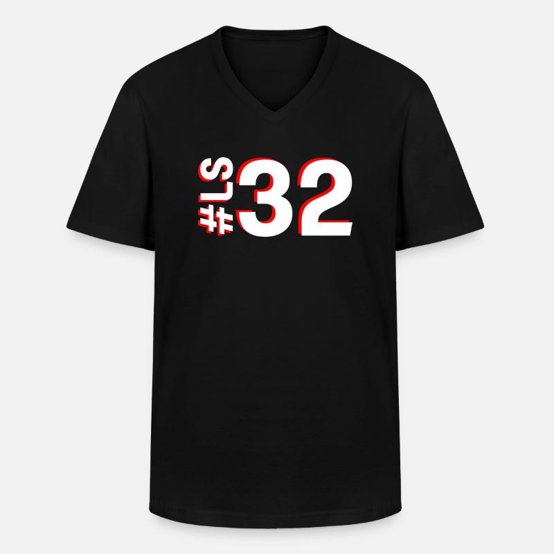LS32 - Männer-T-Shirt mit V-Ausschnitt - Schwarz