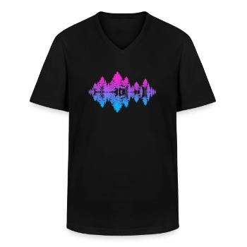 Klang der Natur (Abendrot) - Männer-T-Shirt mit V-Ausschnitt - Schwarz - Vorne - AI Model Male 178 dark (178cm)