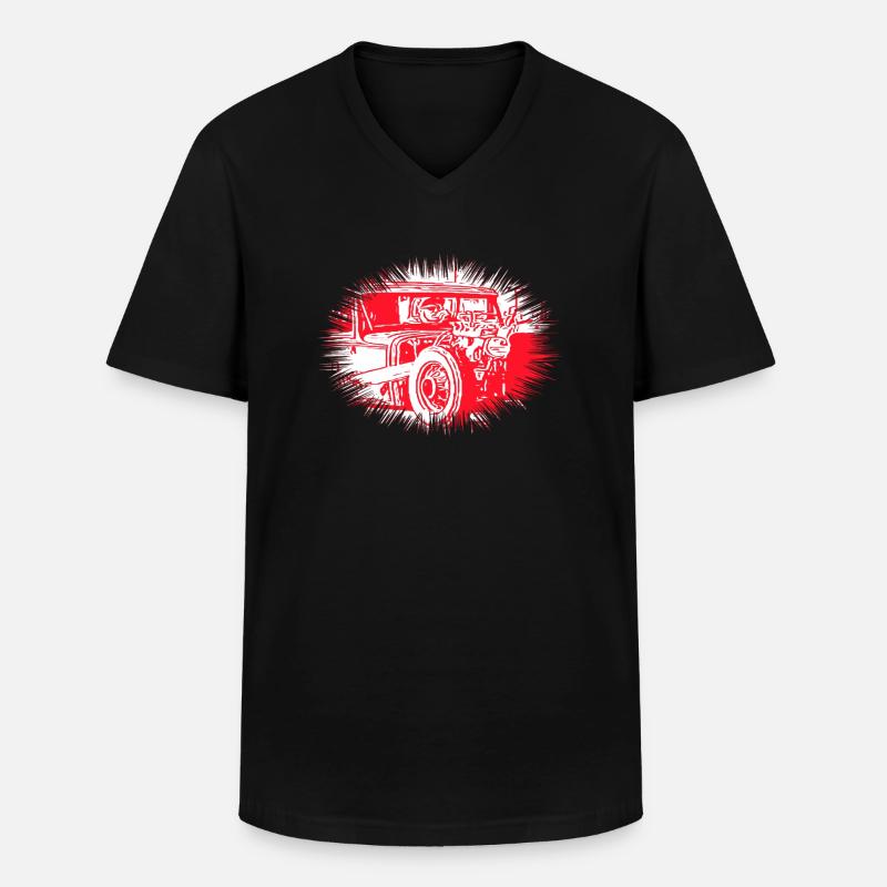 Auto - Männer-T-Shirt mit V-Ausschnitt - Schwarz