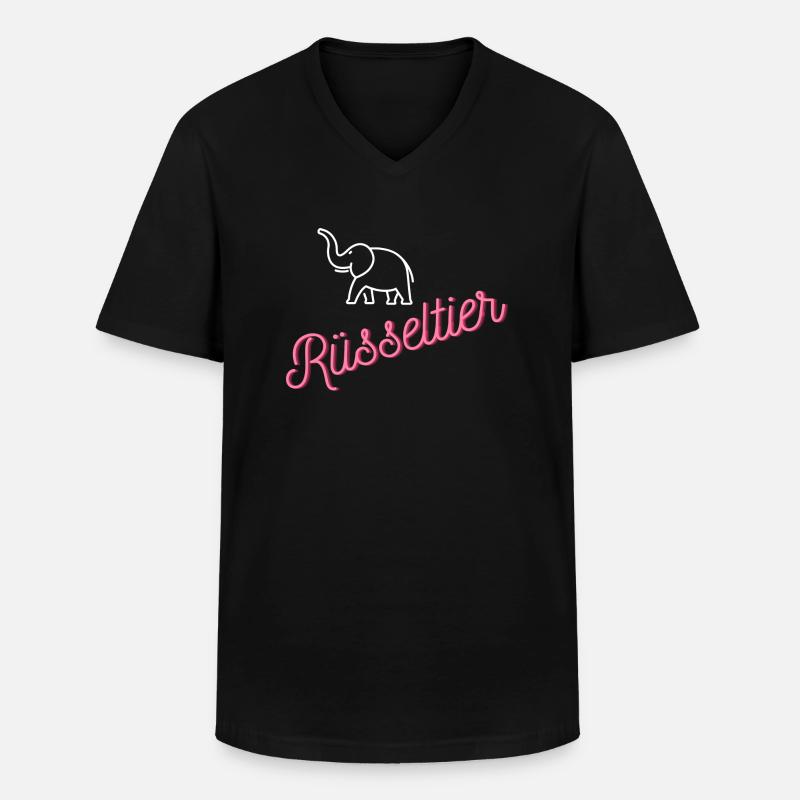 Rüsseltier - Männer-T-Shirt mit V-Ausschnitt - Schwarz