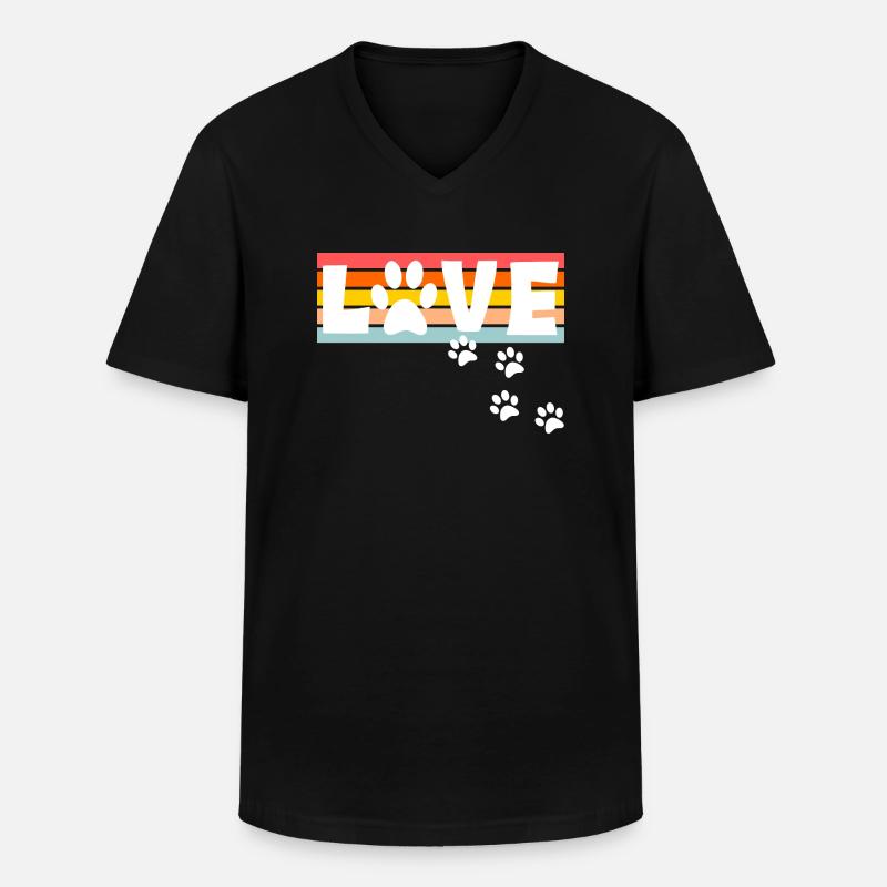 Hunde Liebe - Männer-T-Shirt mit V-Ausschnitt - Schwarz