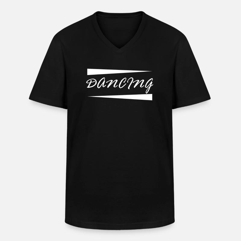 Dancing Dance Music - Männer-T-Shirt mit V-Ausschnitt - Schwarz