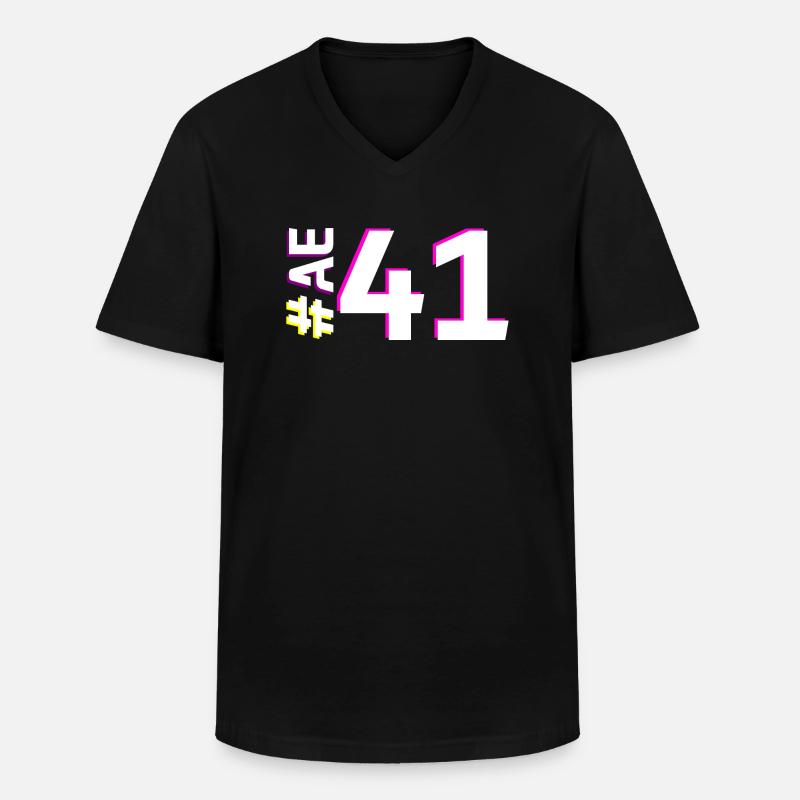 AE41-KARTON - Männer-T-Shirt mit V-Ausschnitt - Schwarz