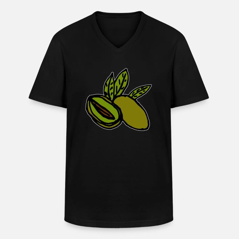 Oliven mediterran - Männer-T-Shirt mit V-Ausschnitt - Schwarz