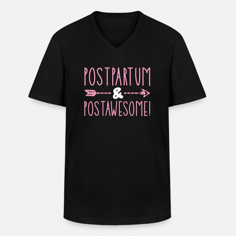 Postpartum & Postawesome - Männer-T-Shirt mit V-Ausschnitt - Schwarz