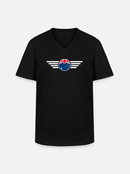 Australia Style Design T-Shirt - Men's V-Neck T-Shirt - black