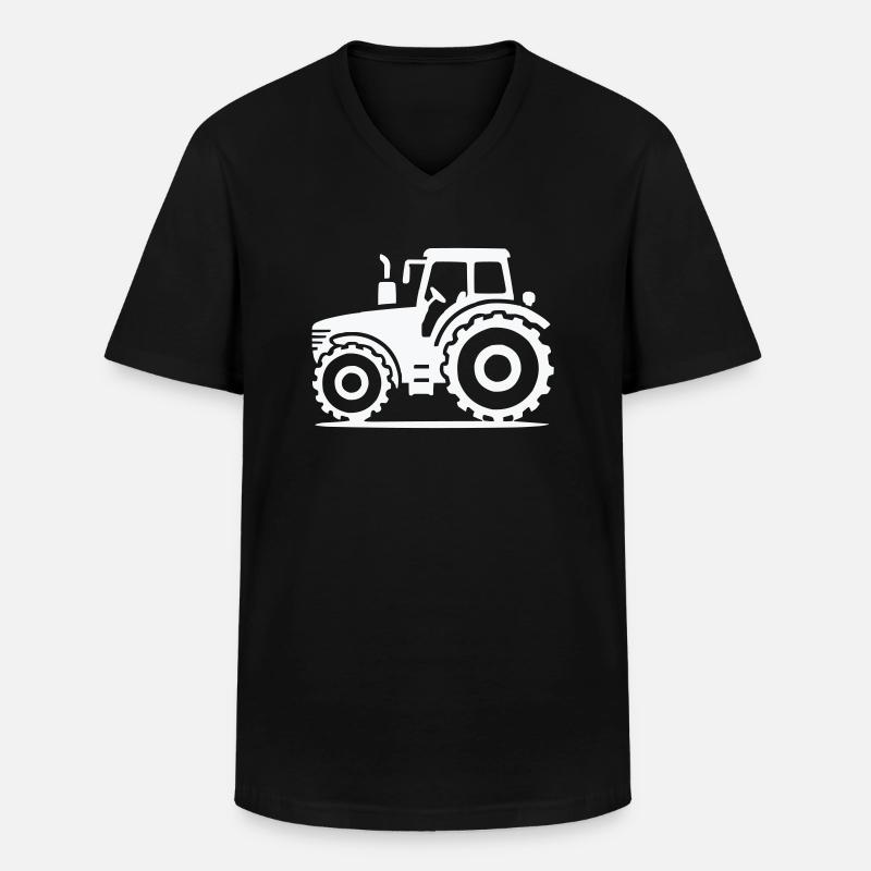 Traktor - Männer-T-Shirt mit V-Ausschnitt - Schwarz
