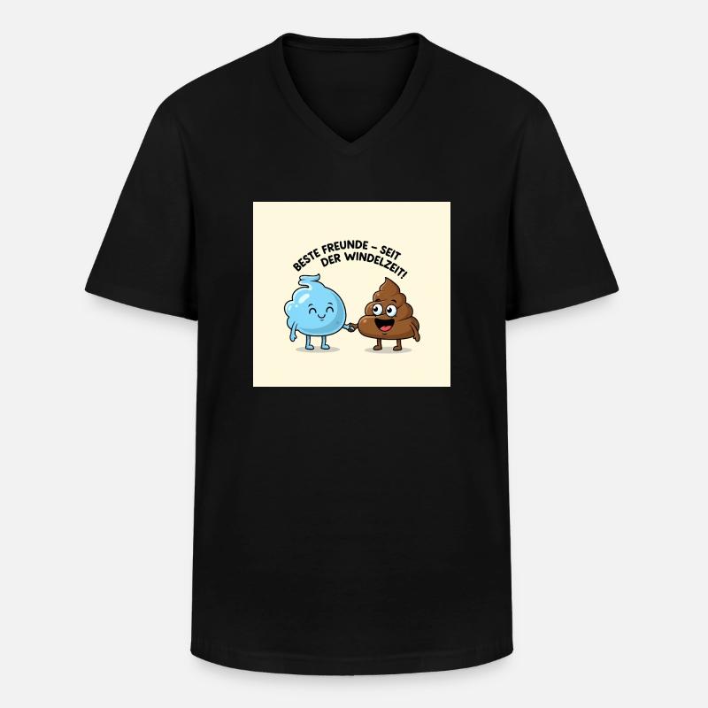 Freunde - Männer-T-Shirt mit V-Ausschnitt - Schwarz