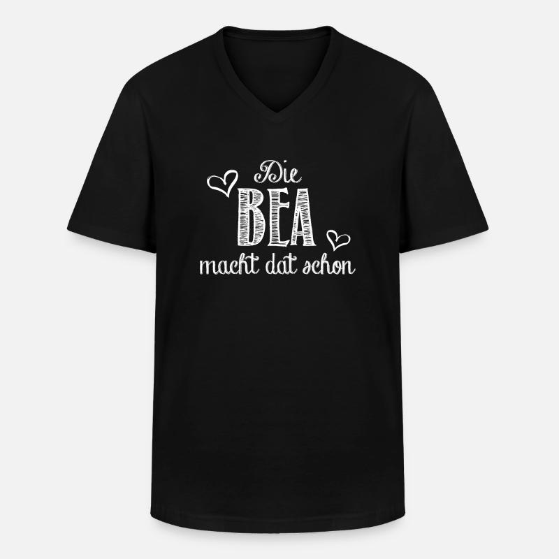 bea - Männer-T-Shirt mit V-Ausschnitt - Schwarz