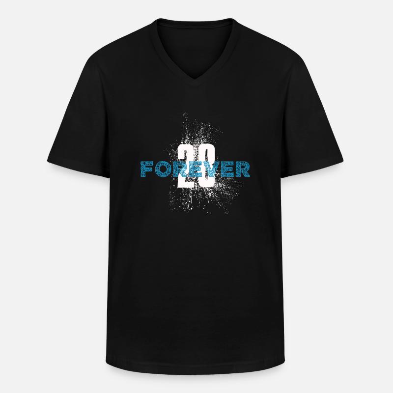 Forever 28 - Männer-T-Shirt mit V-Ausschnitt - Schwarz