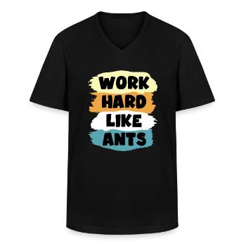 ant ant friends cool ant saying ant - Men's V-Neck T-Shirt - black - Front - AI Model Male 178 dark (178cm)