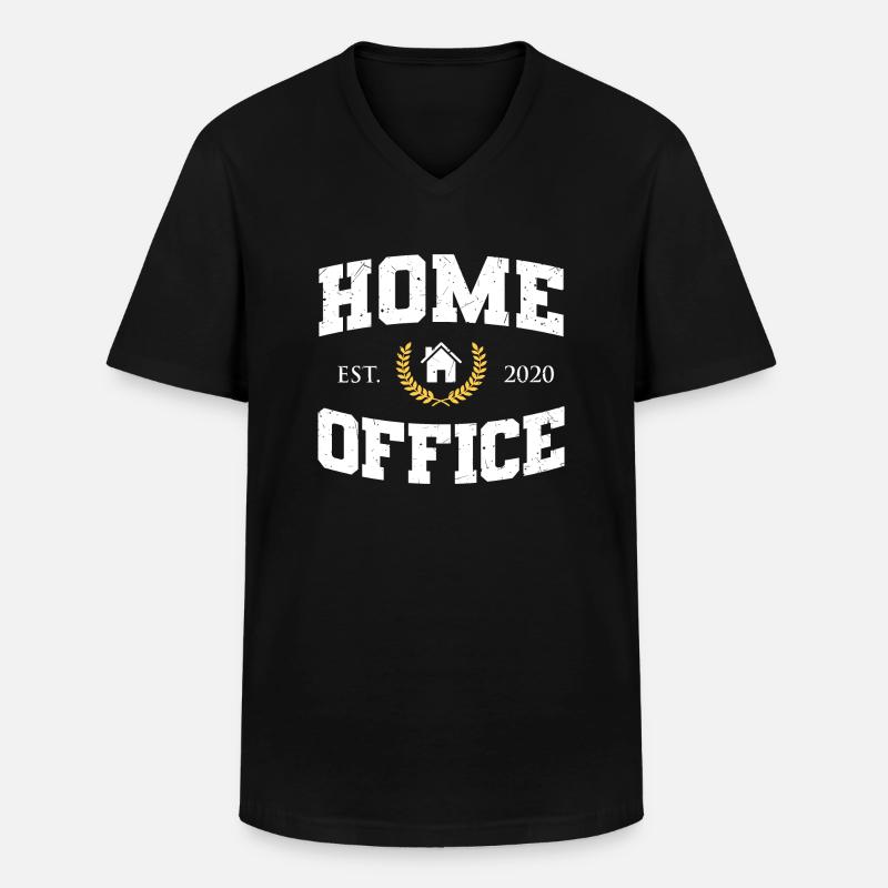 Home Office since 2020 - Männer-T-Shirt mit V-Ausschnitt - Schwarz