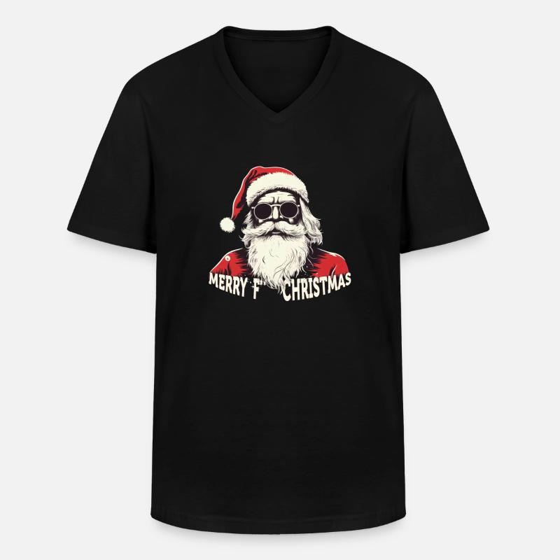 Weihnachtsmann - Männer-T-Shirt mit V-Ausschnitt - Schwarz