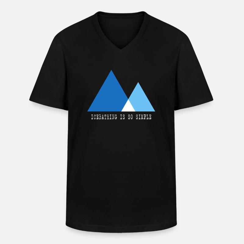 Eisbader Winterbad Kältetherapie "simple ice-bath" - Männer-T-Shirt mit V-Ausschnitt - Schwarz