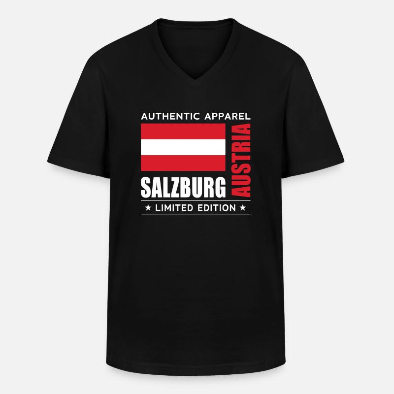 Austria - Männer-T-Shirt mit V-Ausschnitt - Schwarz