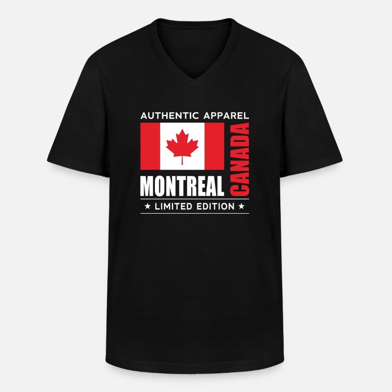 Montreal - Männer-T-Shirt mit V-Ausschnitt - Schwarz