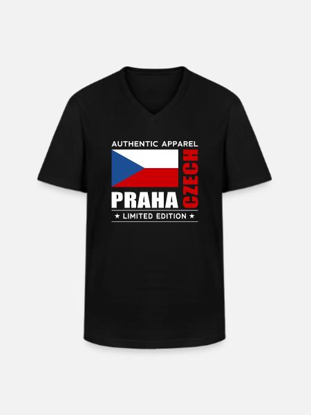 Praha - Men's V-Neck T-Shirt - black