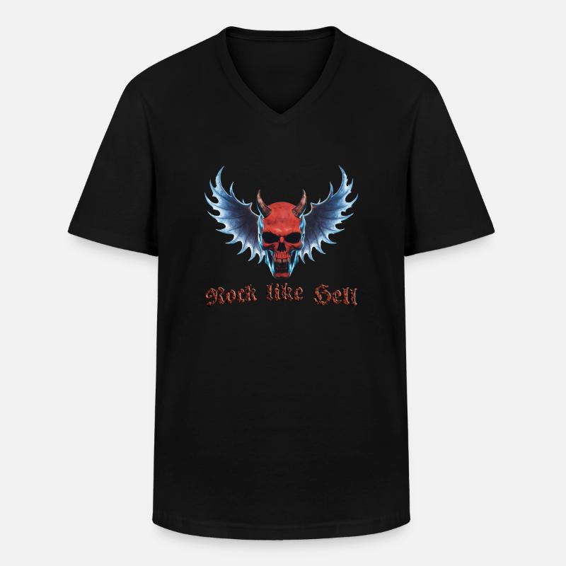 Wing Devil 2024 01 - Männer-T-Shirt mit V-Ausschnitt - Schwarz