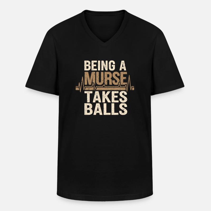 Cooler Krankenpfleger - Männer-T-Shirt mit V-Ausschnitt - Schwarz