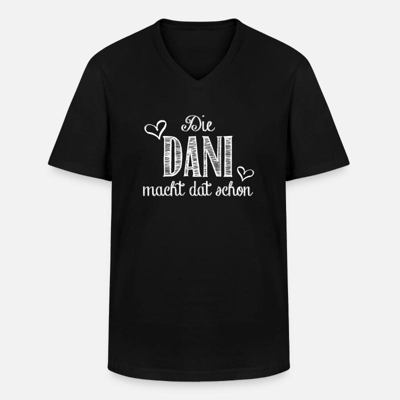 Dani - Männer-T-Shirt mit V-Ausschnitt - Schwarz
