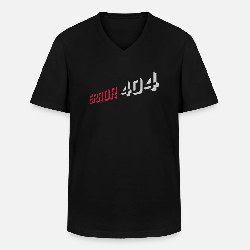 Error 404 Nerd Computer - Männer-T-Shirt mit V-Ausschnitt - Schwarz