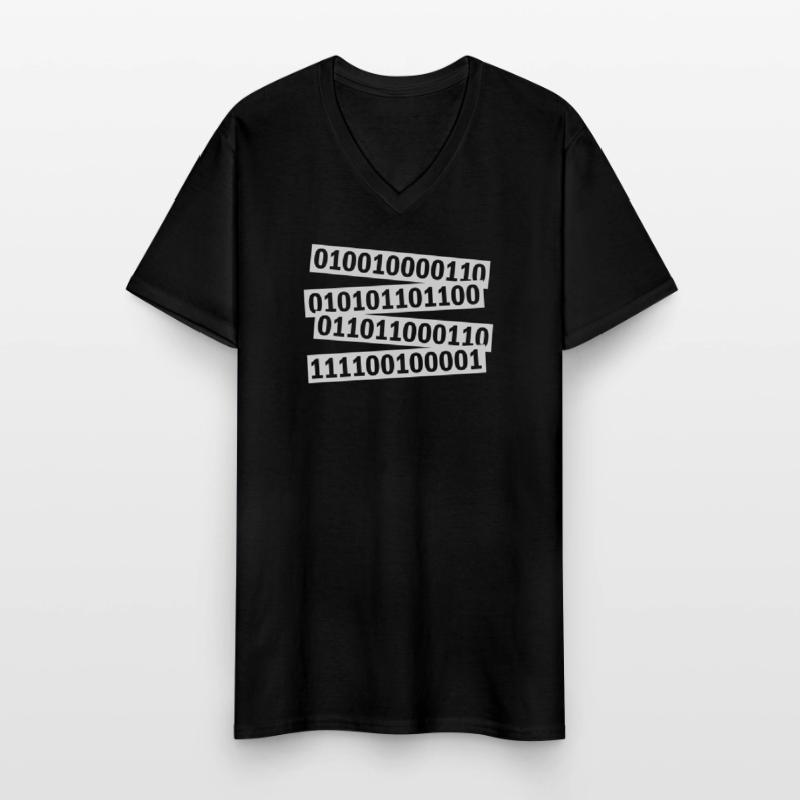 Binär Code Programm Sprache Männer-T-Shirt mit V-Ausschnitt