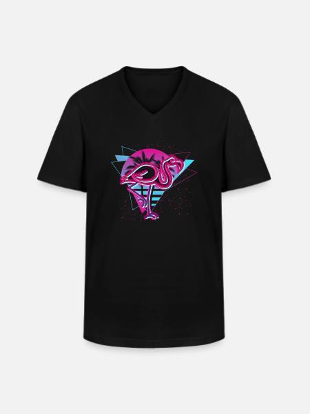 Abstract Flamingo T Shirt - Men's V-Neck T-Shirt - black