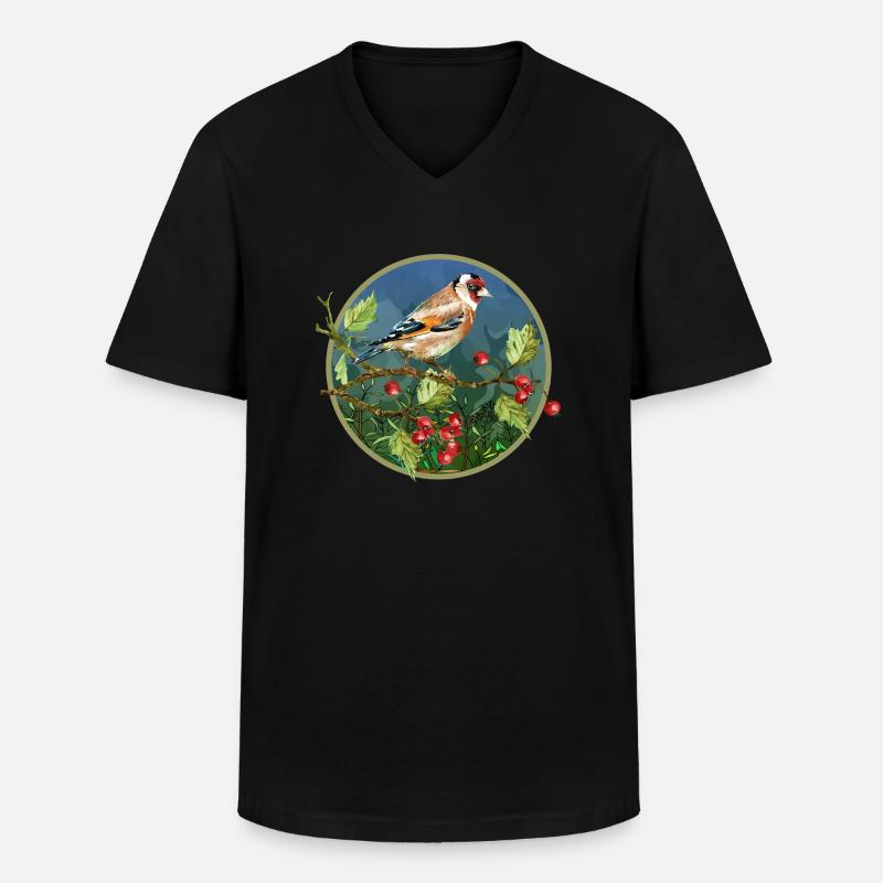 Bunter Vogel - Männer-T-Shirt mit V-Ausschnitt - Schwarz