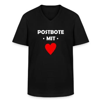 Postbote mit Herz - Post - Männer-T-Shirt mit V-Ausschnitt - Schwarz - Vorne - AI Model Male 178 dark (178cm)
