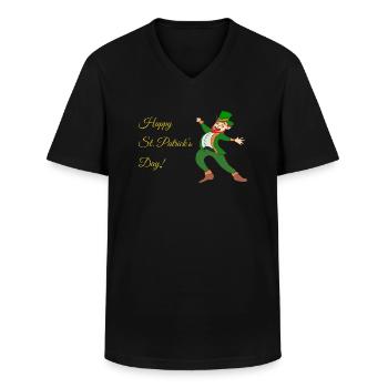 Happy St Patricks Day - Men's V-Neck T-Shirt - black - Front - AI Model Male 178 dark (178cm)