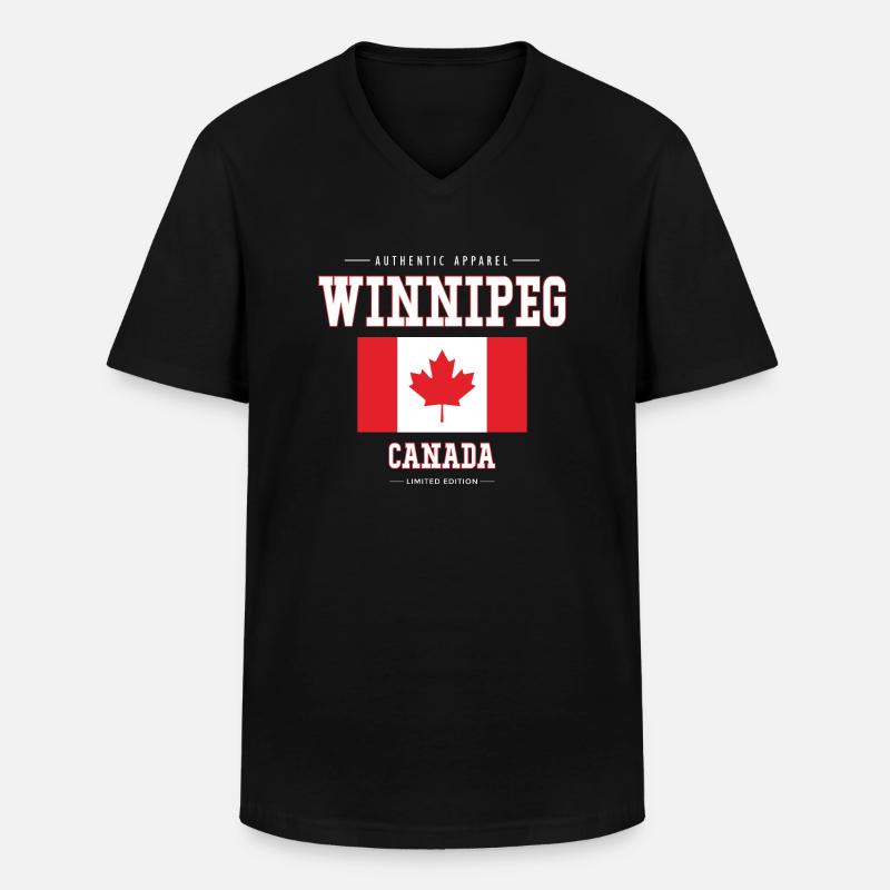 Winnipeg - Männer-T-Shirt mit V-Ausschnitt - Schwarz