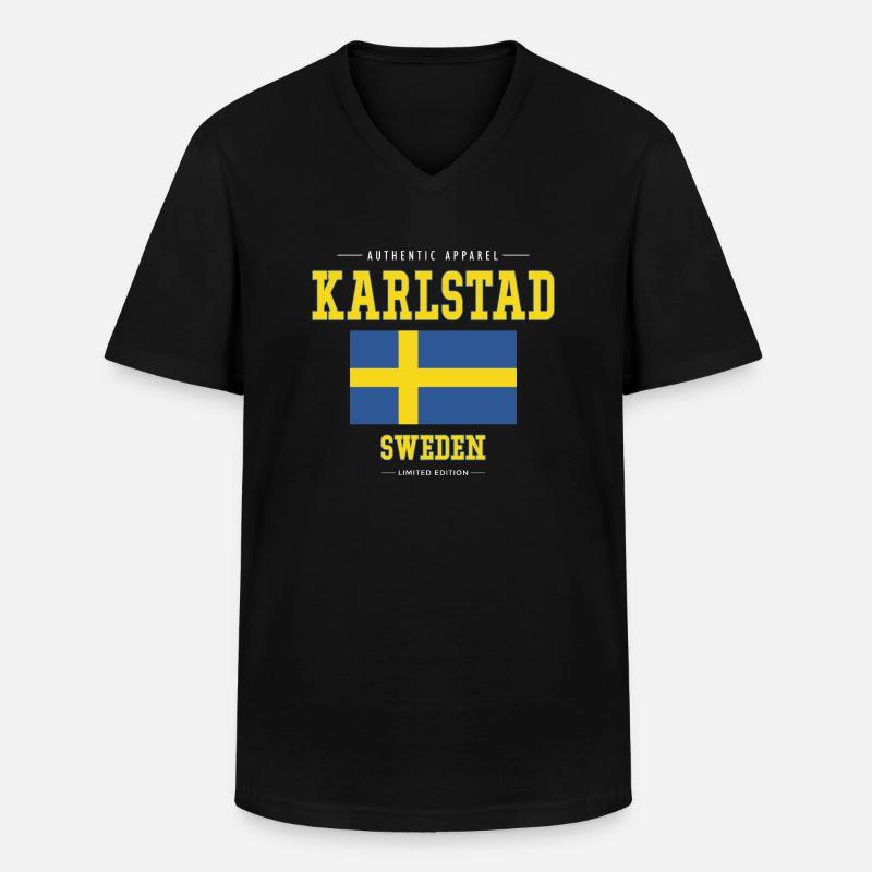 Karlstad - Männer-T-Shirt mit V-Ausschnitt - Schwarz