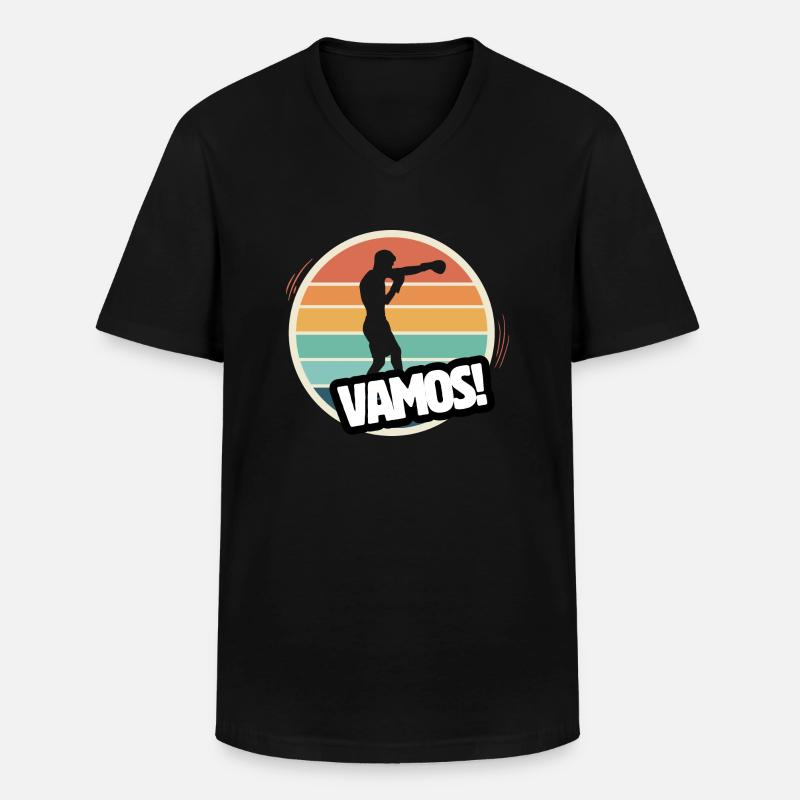 Vamos Retro-Boxen - Männer-T-Shirt mit V-Ausschnitt - Schwarz