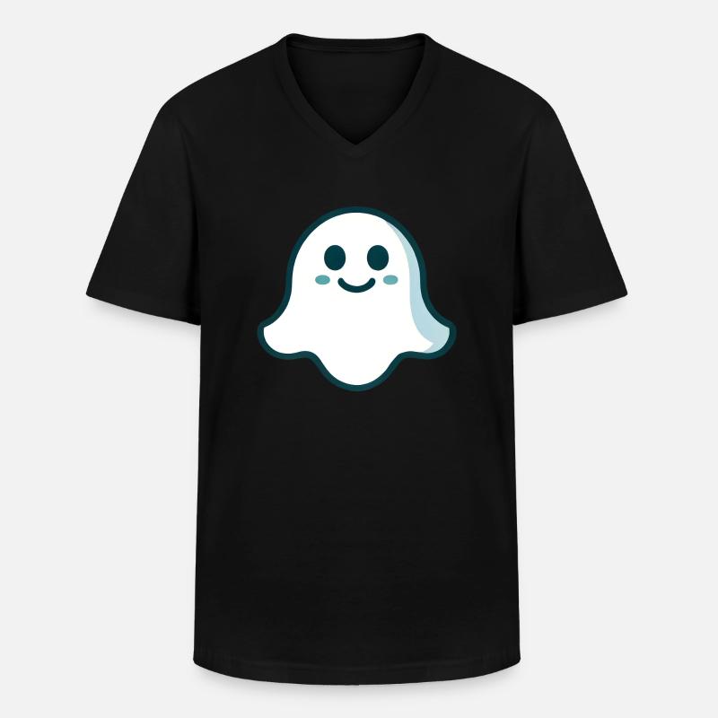 Gespenst türkis - Männer-T-Shirt mit V-Ausschnitt - Schwarz