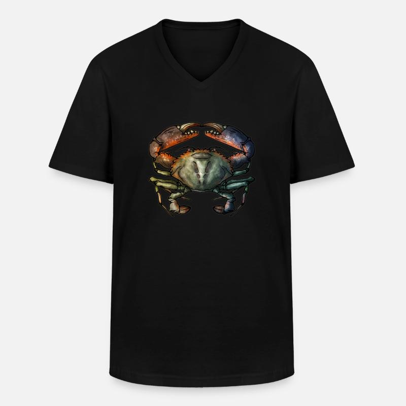 Crab - Männer-T-Shirt mit V-Ausschnitt - Schwarz