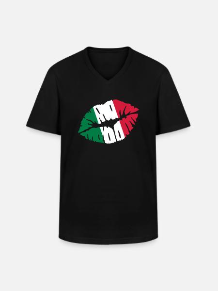 Italie - T-shirt col V Homme - noir