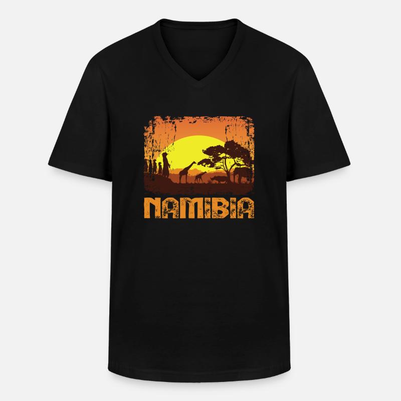 Namibia Afrika Shirt Geschenkidee - Männer-T-Shirt mit V-Ausschnitt - Schwarz