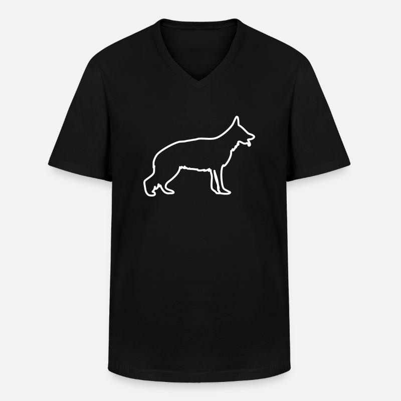 Schäferhund Hunderasse - Männer-T-Shirt mit V-Ausschnitt - Schwarz