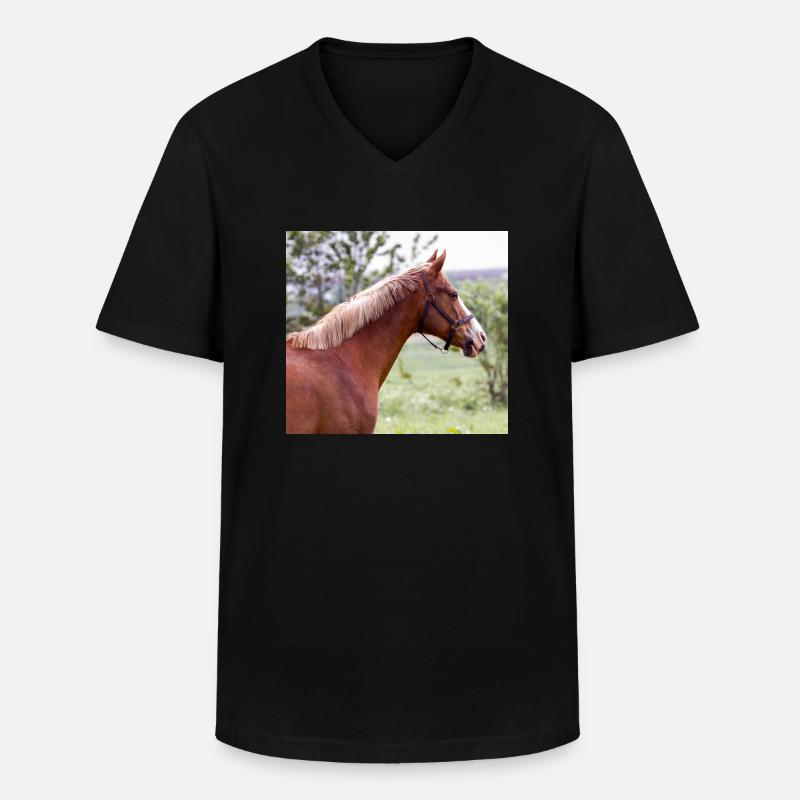 Horse. Pferd. - Männer-T-Shirt mit V-Ausschnitt - Schwarz