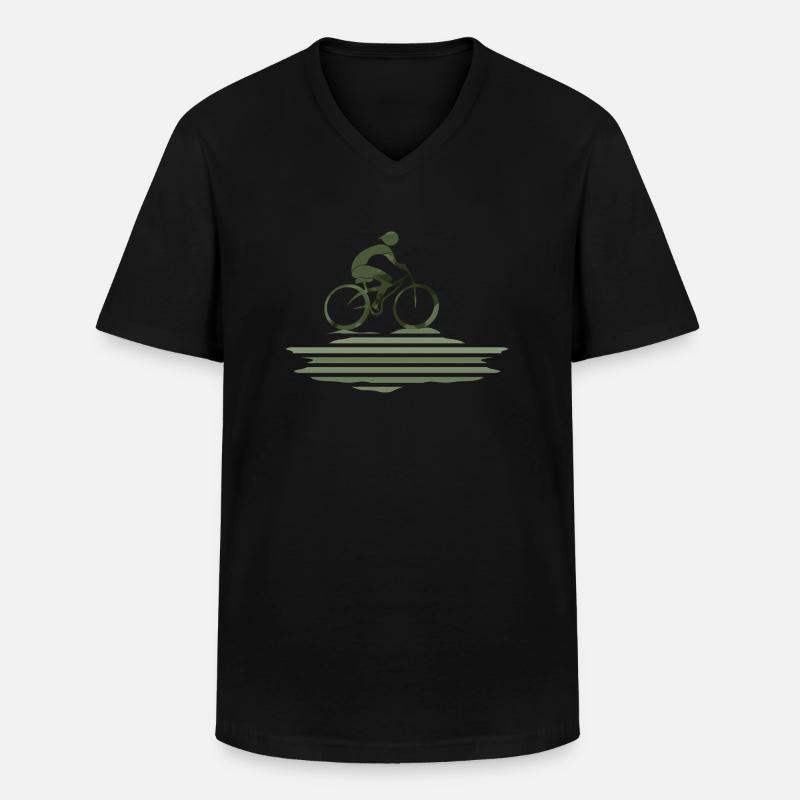 Radfahrer - Männer-T-Shirt mit V-Ausschnitt - Schwarz