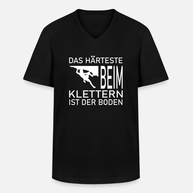 climbing - Männer-T-Shirt mit V-Ausschnitt - Schwarz