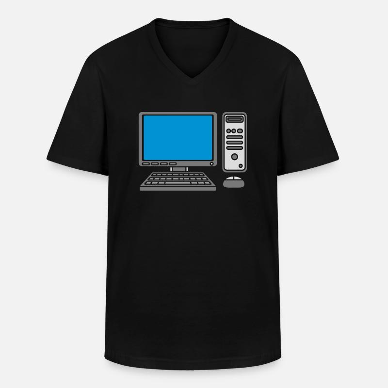 Tastatur Maus Bildschirm Computer - Männer-T-Shirt mit V-Ausschnitt - Schwarz