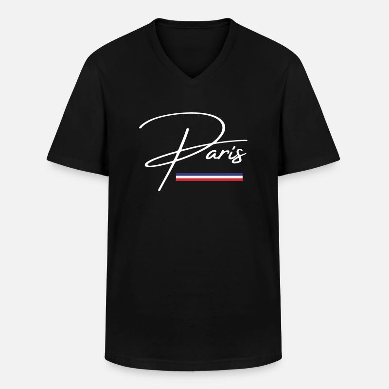 Paris Geschenkidee - Männer-T-Shirt mit V-Ausschnitt - Schwarz