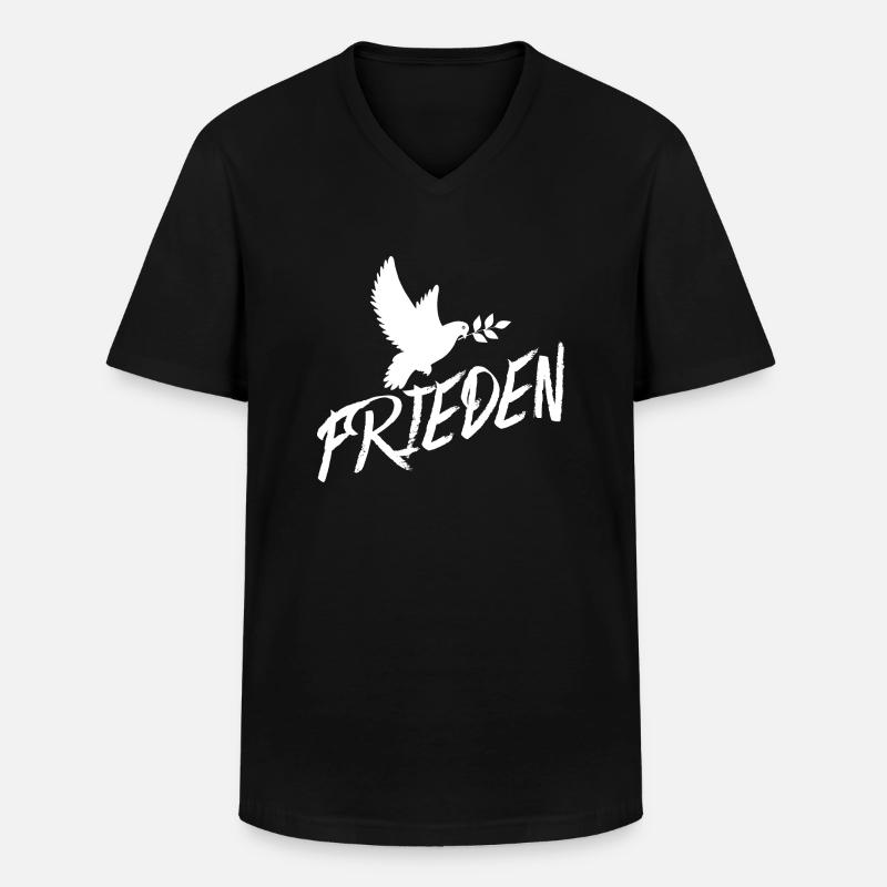 Frieden - Männer-T-Shirt mit V-Ausschnitt - Schwarz