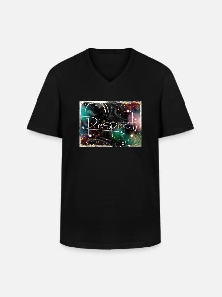 Respect Abstract Schrift - Männer-T-Shirt mit V-Ausschnitt - Schwarz