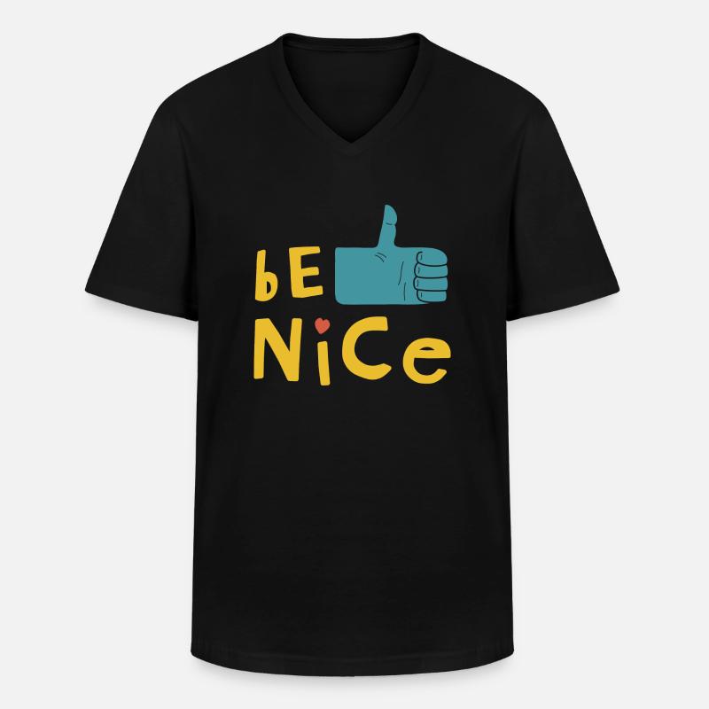 Sei nett - Männer-T-Shirt mit V-Ausschnitt - Schwarz