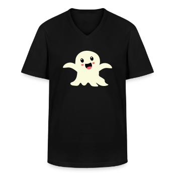 Fantôme - T-shirt col V Homme - noir - Devant - AI Model Male 178 dark (178cm)