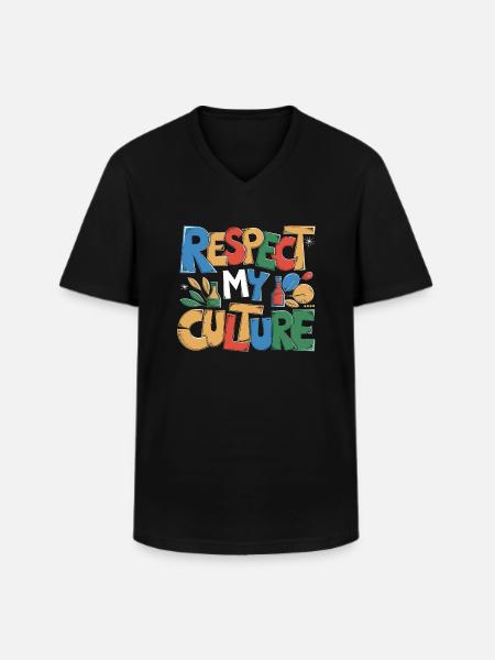 Fejring af fermenteret te-kultur - Klassisk herre T-shirt med V-udskæring - sort