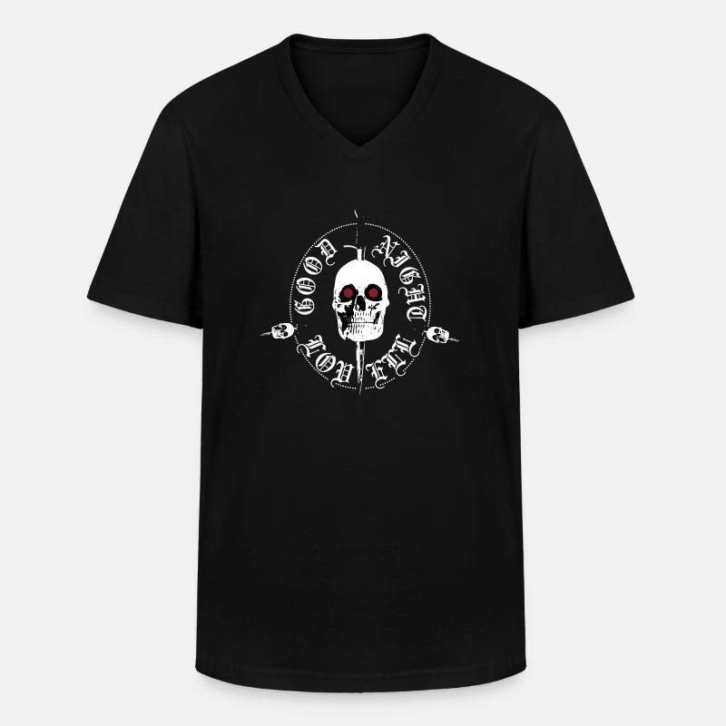 Night Lovell skull - Männer-T-Shirt mit V-Ausschnitt - Schwarz